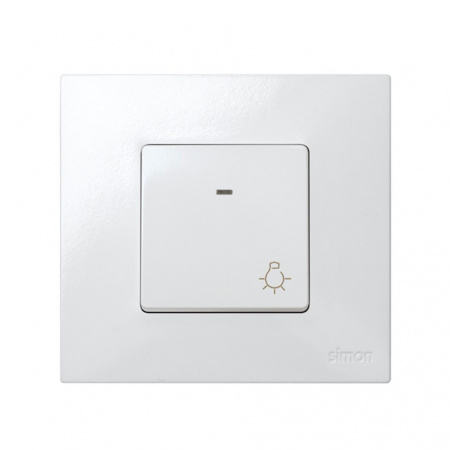 Simon 27 Мех Белая Кнопка клавишная "свет" с подсветкой, 10А 250В