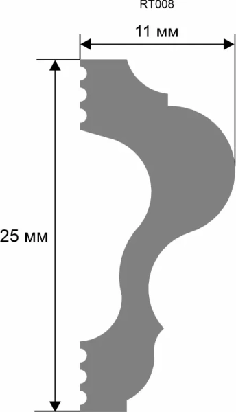 Молдинг. 2000×25×11 мм RT008