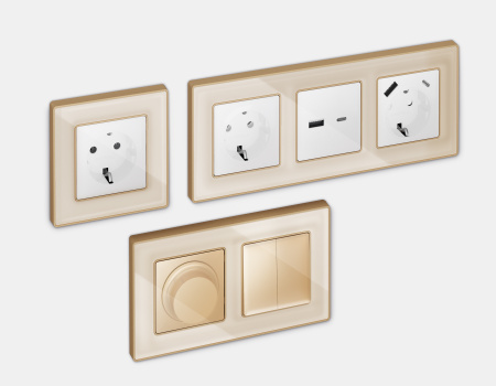 Рамка ALFA Arctic (Бежевый Стекло органическое/Шампань) 3-ая AF580343