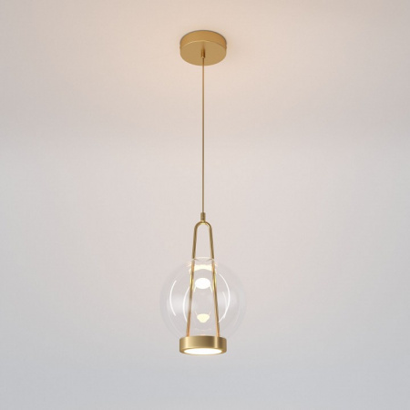Подвесной светодиодный светильник со стеклянным плафоном 50267/1 LED латунь Eurosvet Frasco