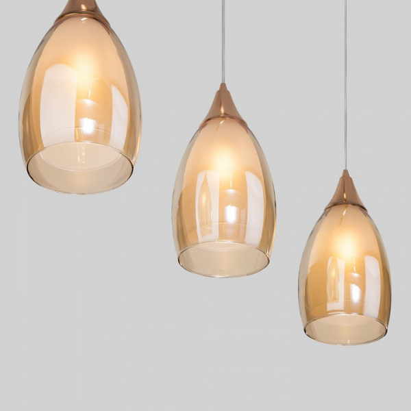 Подвесной светильник со стеклянными плафонами 50285/3 золото Eurosvet Cosmic