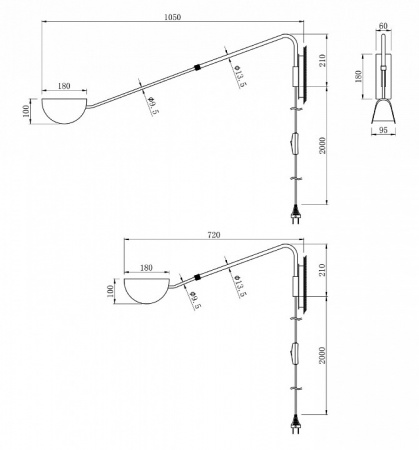 Настенный светильник (бра) Modern MOD126WL-01B1 Maytoni Mollis