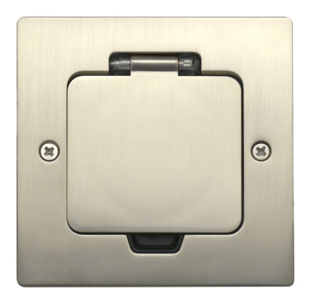 Лючок Surface 2 мод. (1 мод. 45х45 мм.), никель, IP44, (с уст. набором)