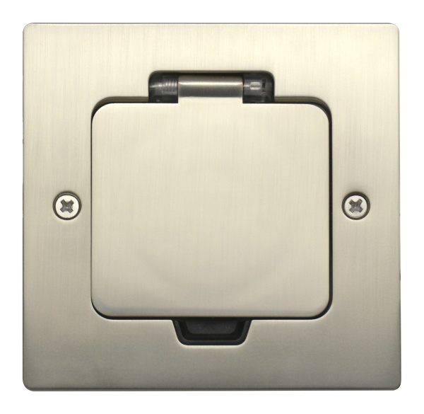 Лючок Surface 2 мод. (1 мод. 45х45 мм.), никель, IP44, (с уст. набором)