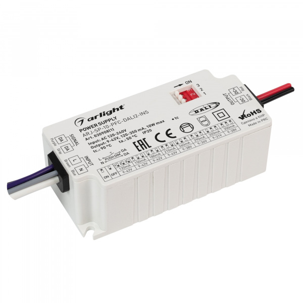 Драйвер Arlight ARJ-SP-10-PFC-Dali2-INS 9-42V 10W IP20 0,12-0,35A 030908(1)