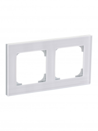 ABB NIE Zenit Стекло белое Рамка 2-я 2+2 мод