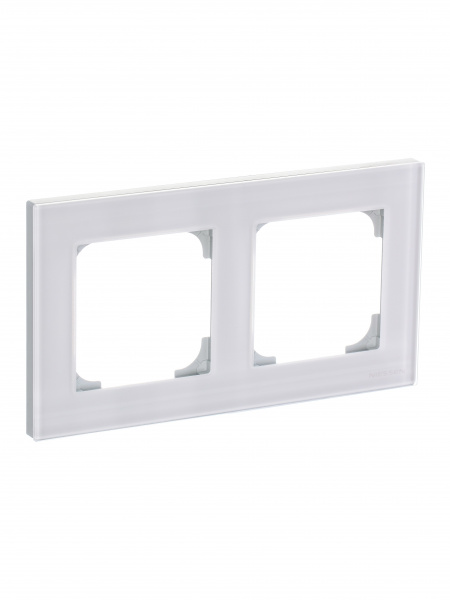 ABB NIE Zenit Стекло белое Рамка 2-я 2+2 мод