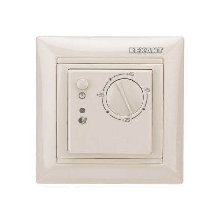 Терморегулятор механический RX-308B (бежевый) (совместим с Legrand серии Valena) Rexant