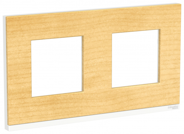 Schneider Electric Unica Pure Клен/Белая Рамка 2-ная горизонтальная
