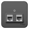 SE Blanca наруж Антрацит Розетка 2-ая ТЛФ/КОМП, RJ45+RJ11, кат.5E, изолир. пластина
