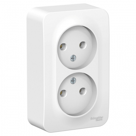 SE Blanca наруж Бел Розетка 2-ая б/з без шторок, 16А, 250В