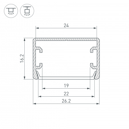 Arlight Профиль PLS-LOCK-H16-SMT-3000 ANOD (Алюминий)