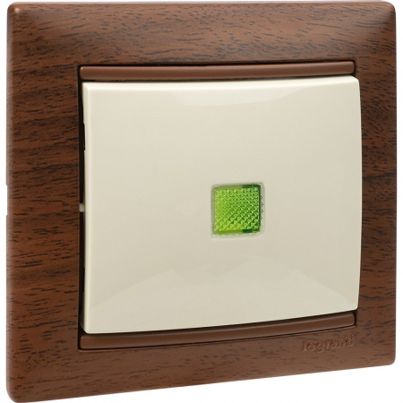 Legrand Valena Крем Выключатель 1-клавишный с подсветкой