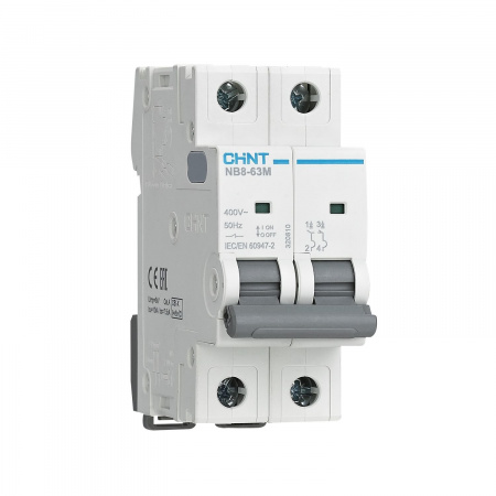CHINT Авт. выкл. NB8-63M 2P 6А 10кА х-ка L без тепл. расцеп. (R)