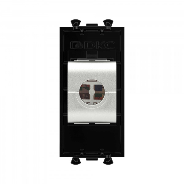 DKC Avanti Компьютерная розетка RJ-45 без шторки модульная, кат.5е экранированная, Черный квадрат, 1 модуль