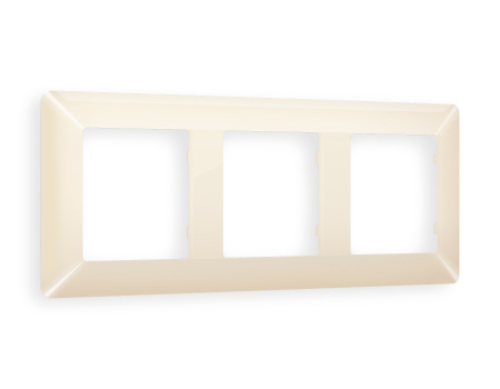 Рамка ALFA Line (Бежевый глянец) 3-ая AF110303