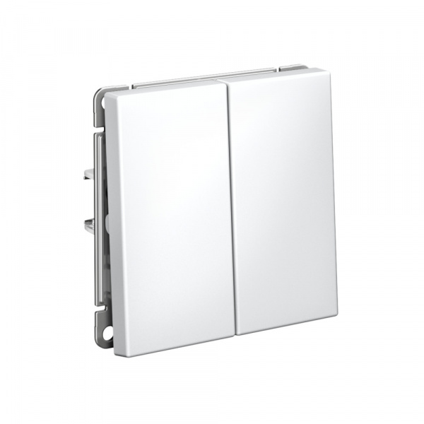 Systeme Electric ArtGallery Белый Выключатель 2-клавишный кнопочный, 10АХ, механизм, быстрозажим. клем.