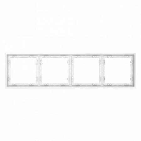 Рамка пластиковая VOLTUM S70 на 4 поста, (белый матовый)