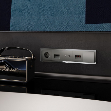 Рамка стеклянная VOLTUM S70 на 5 постов, (титан, стекло) Рамка стеклянная VOLTUM S70 на 5 постов, (титан, стекло)