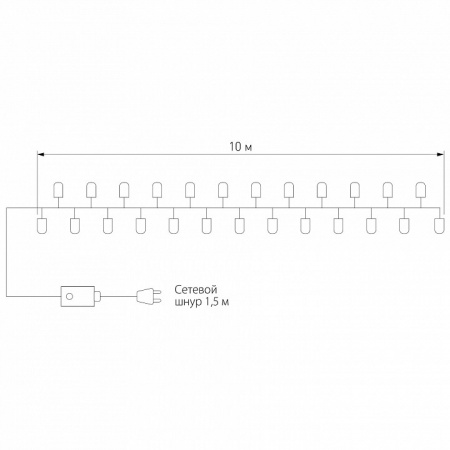 Гирлянда нить 10 м IP20 400-002 мульти Eurosvet 400-002