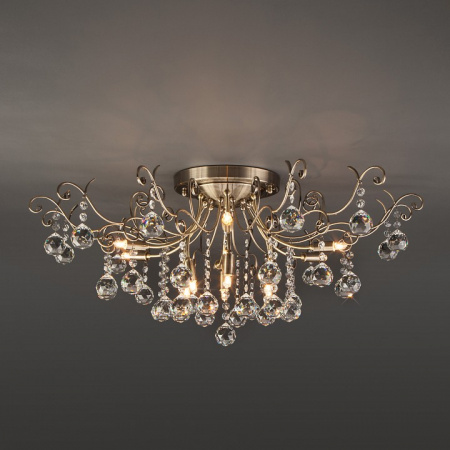 Люстра с хрусталем 10042/12 античная бронза Eurosvet Vita