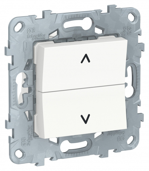 SE Unica New Бел Выключатель для жалюзи, 2-клавишный, кнопочный, 2 х сх. 4