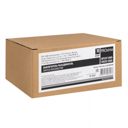 EKF PROxima Выключатель-разъединитель ВР32У-35В31250 250А 1 направ. с д/г камерами съемная левая/правая рукоятка MAXima
