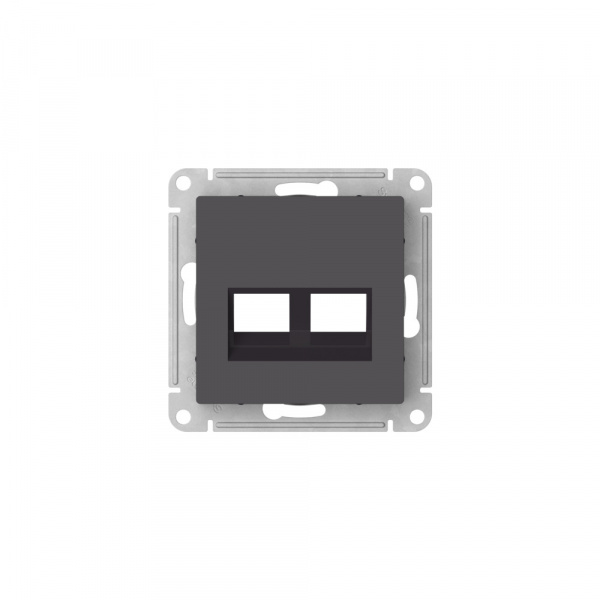 Systeme Electric AtlasDesign Базальт Накладка двойная для информационных функций типа Keystone