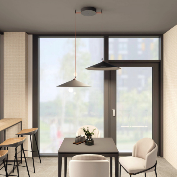 DK5569-BK Cветильник для трека-ремня Belty, серия Flow, со светодиодом, D600*H122мм, 48V DC, 24W, RA90, 120°, 3000K, IP20, черный, алюминий