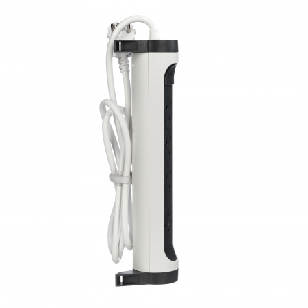 Legrand Revolution Комфорт Бело-черный Удлинитель 4x2К+З с выкл., кабель 1,5м, плоские розетки, фиксируемый поворотный блок