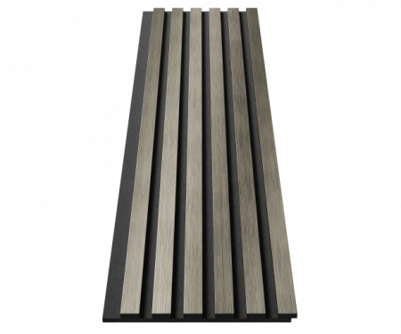 Комплект акуст.панелей, черный войлок, 1200х300х19мм, рейки ЭКОПОЛИМЕР, платина матовая/2шт