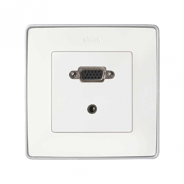 Simon 82 Detail Коннектор VGA HD15, мама + мини-джек 3,5мм