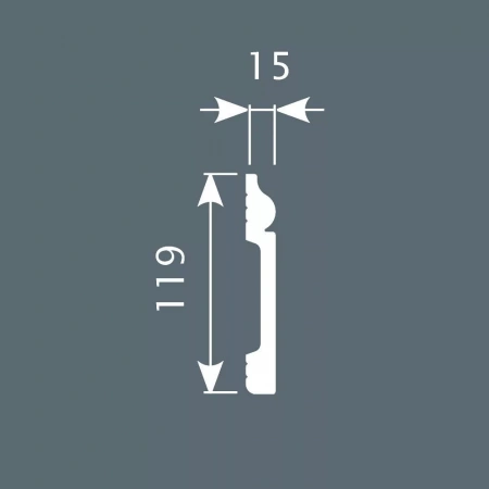 Плинтус PX004, 119х15, экополимер