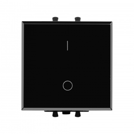 DKC Avanti Черный квадрат Выключатель двухполюсный одноклавишный 2 модуля