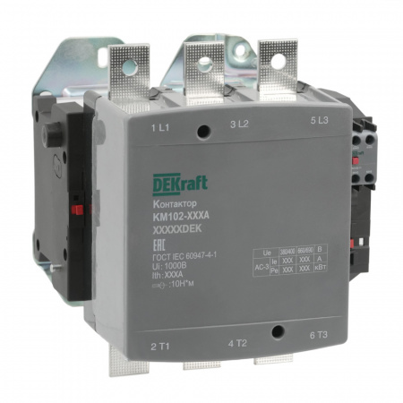 Dekraft Контактор 500А 110В_АС АС3_ АС4 1НО+1НЗ КМ-102