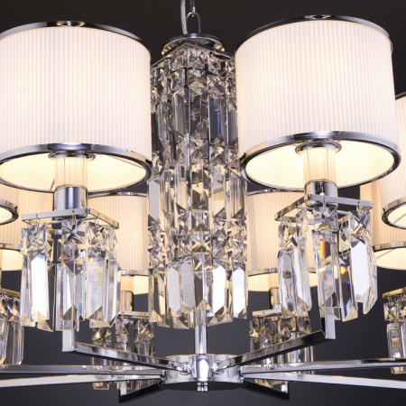 Подвесная люстра с абажурами 10099/8 хром Eurosvet Zaffiro