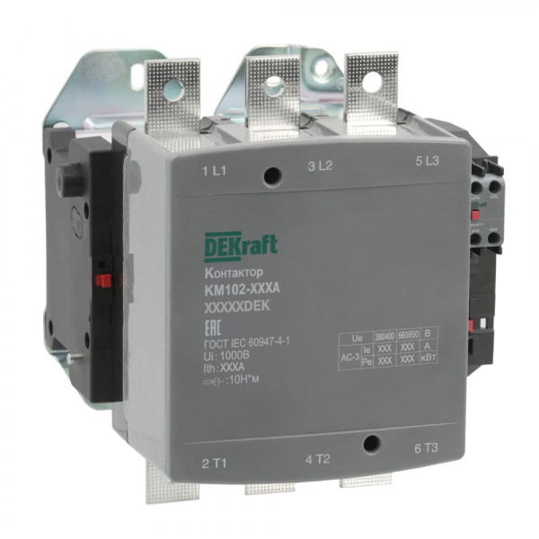 Dekraft Контактор 500А 110В_АС АС3_ АС4 1НО+1НЗ КМ-102