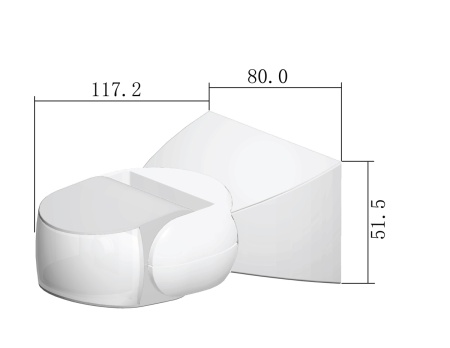 Donel Датчик движения настенный, уличный, 3-x проводной, макс.1200 Вт, IP65, белый, DS15