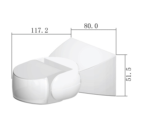 Donel Датчик движения настенный, уличный, 3-x проводной, макс.1200 Вт, IP65, белый, DS15