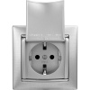 Legrand Valena Алюминий Розетка 1-ая с/з с крышкой