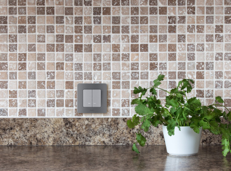 Legrand INSPIRIA Алюминий Выключатель двухклавишный с подсветкой/индикацией 10 AX - 250 В