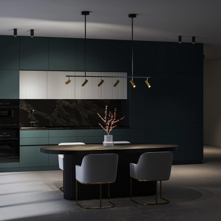 Потолочный светодиодный светильник 20252/6 LED черный/латунь Eurosvet Epiphania