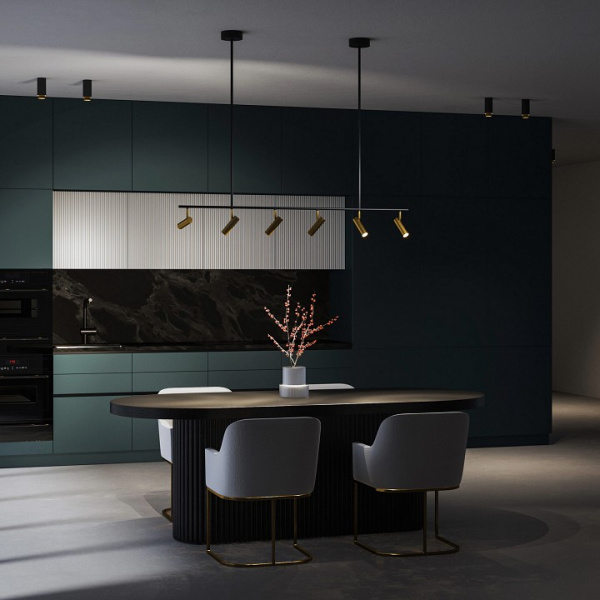 Потолочный светодиодный светильник 20252/6 LED черный/латунь Eurosvet Epiphania