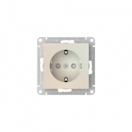 Systeme Electric AtlasDesign Жемчуг Розетка с заземлением со шторками, 16А, мех., быстрозажим. клем.