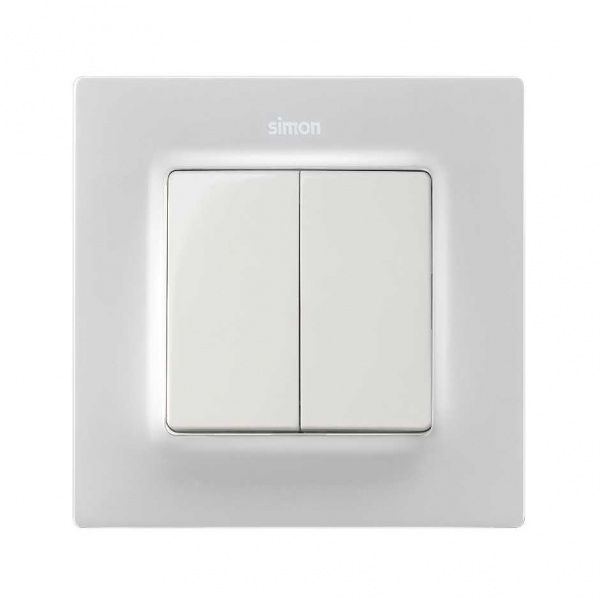 Simon S82 Concept Матовый белый, Клавиша двойная для выключателя