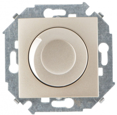 Simon 15 Шампань Светорегулятор поворотно-нажимной, 500Вт, 230В, винт.зажим