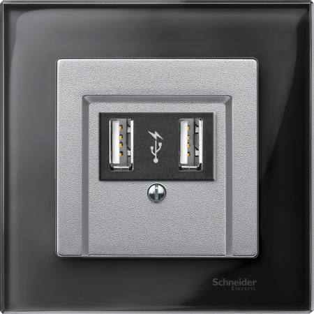 SE Merten SM Алюминий Накладка аудиорозетки 2-ой (мех М46701х)