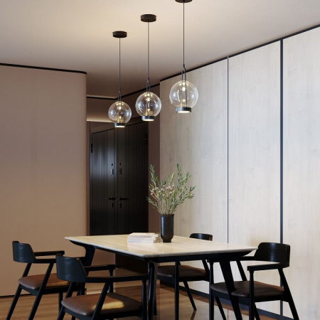 Подвесной светодиодный светильник со стеклянным плафоном 50267/1 LED черный Eurosvet Frasco