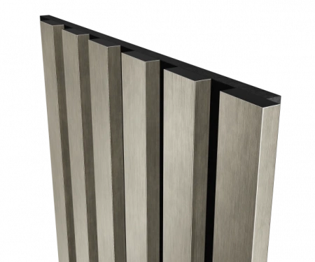 Комплект акуст.панелей, черный войлок, 600х300х19мм, рейки ЭКОПОЛИМЕР, платина матовая/2шт