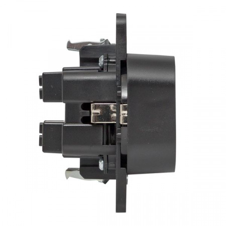 EKF PROxima Стокгольм Черный Розетка 2-ая с/з, со шторками, 16А